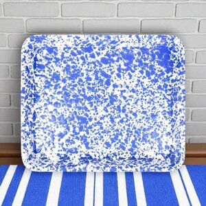 Red Co. Blue/white Rectangular Splatter Tray 11.25 In. X 9 in.